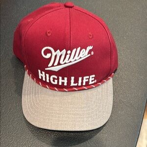 Maroon and Gray High Life Baseball Cap